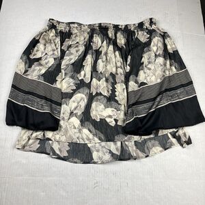 Halston Heritage Womens Peasant Blouse Printed Off The Shoulder Shirt MEDIUM